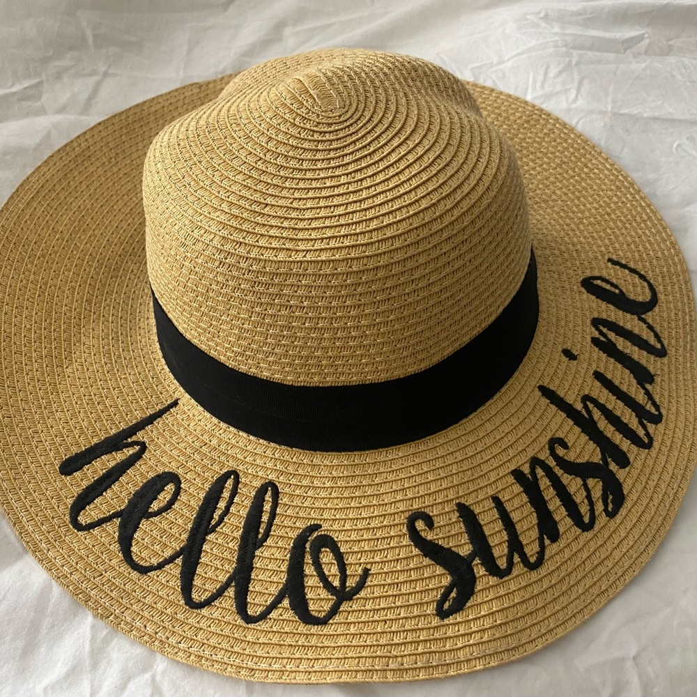 NWT C.C Straw Hat “Hello Sunshine”